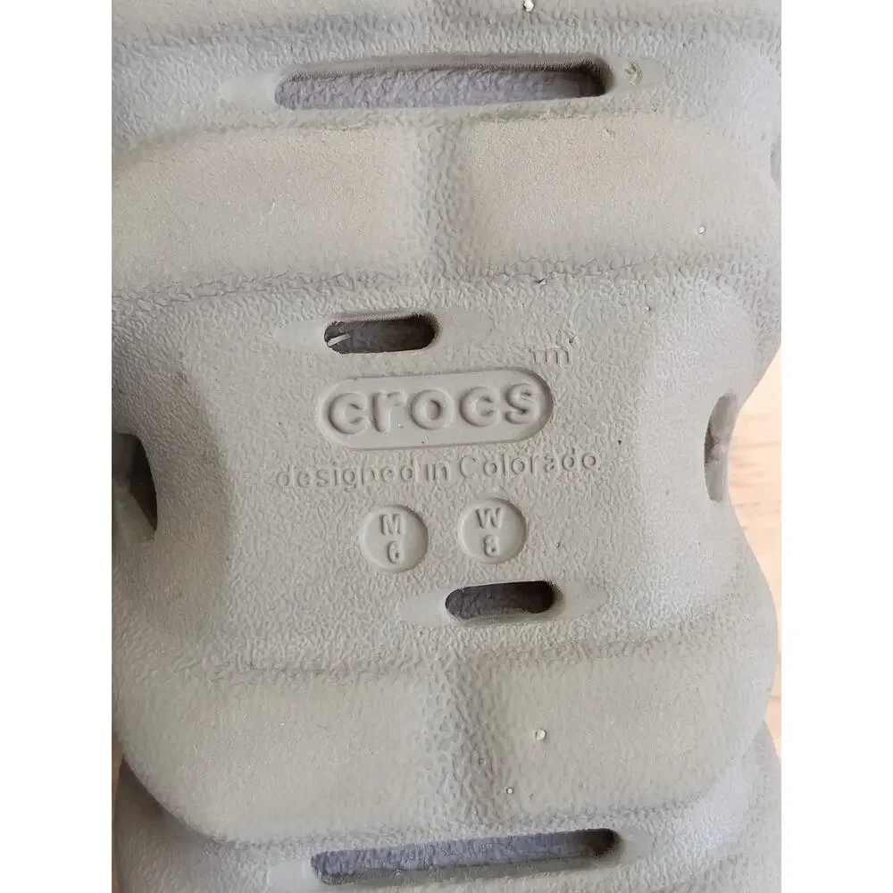 Crocs Echo Slide Sandals Unisex Size M6 W8 Beige Lightweight Comfort Pre-Owned